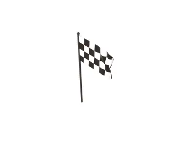 Checkered Racing Flag v1 001 Low-poly 3D model