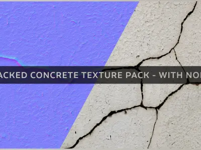 30 - Cracked Wall Texture Pack - With Normals Texture
