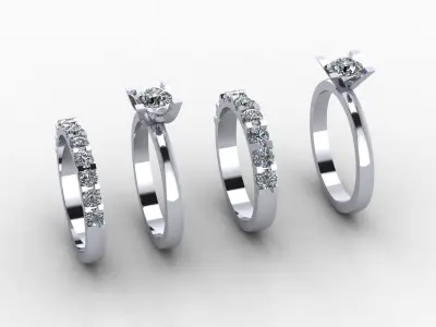 Golden Engagement Ring Free 3D print model