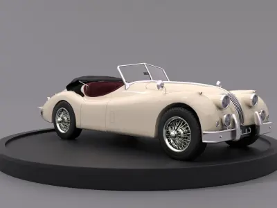 jaguar xk 140  Low-poly 3D model