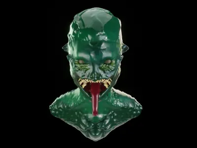 Head sculpt fantasy sci fi demon  Free 3D model