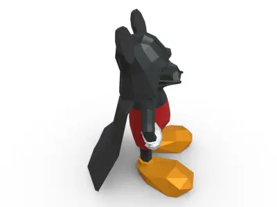 Mickey Mouse darth vader low poly 3D print model