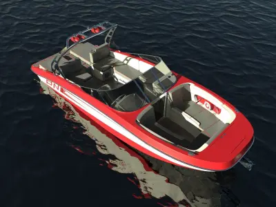 Speed Boat Low-poly 3D model