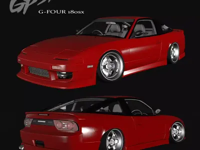 GP Sports GFOUR Nissan 180sx Body Kit GT6 Base 3D model