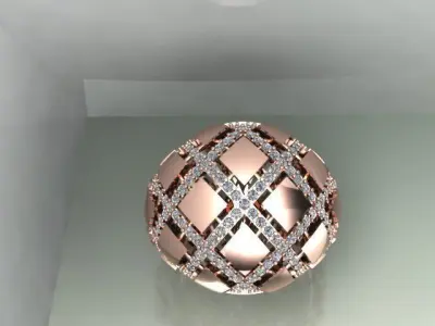 diamond ring  3D print model 11