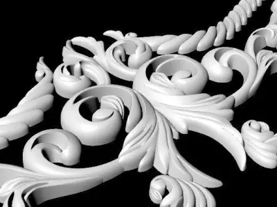 Central decor ornament for furniture 3D model 1026