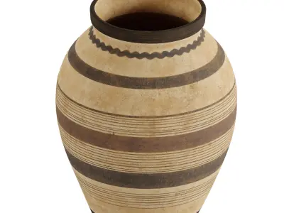 Large Ceramic Vase Lines 3D model