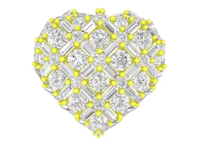 A7488 Heart Diamond Engagement Ring 3D Model 3D print model