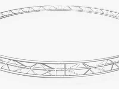 Circle Triangular Truss Full diameter 600cm 3D model