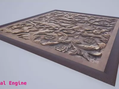Wood Carving Low-poly 3D model
