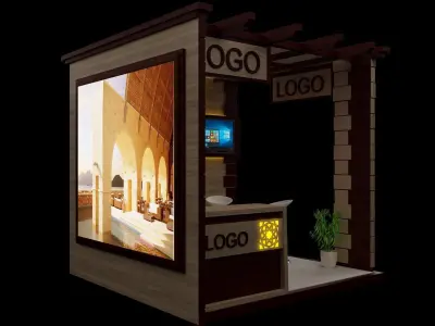 Booth Exhibition Stand a128a 3D model