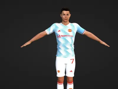 Cristiano Ronaldo - Manchester United - Two Models Low-poly 3D model