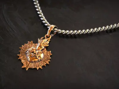 Sacred Heart Flame Pendant 3D print model