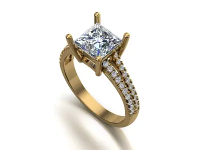 princess engagement ring 3d model printable model 3D print model