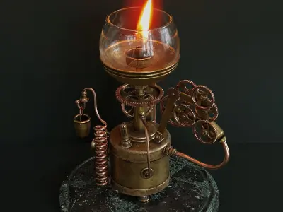 Steampunk decorative table lamp 3D model