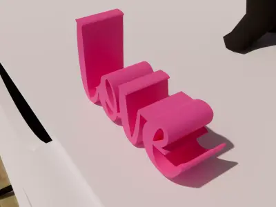Customized Romantic Flow Love  02  3D print model