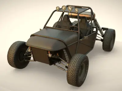 Dune buggy Low-poly 3D model