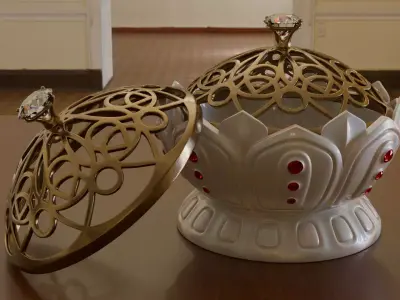 Ceramic Incense Burner Pot 3D model