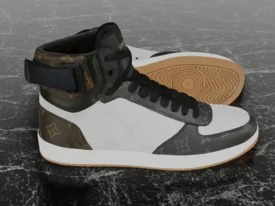 LOUIS VUITTON RIVOL TRAINER HIGH 3D SHOES Low-poly 3D model