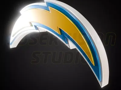 Los Angeles Chargers logo - Cinematic - 3D print 3D model