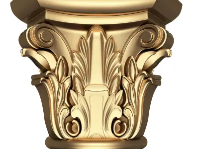 Carved Capital 0202 Low-poly 3D model