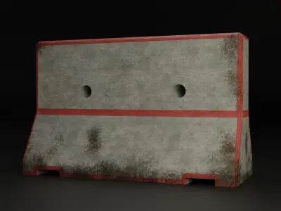 Roadblock Prop VR AR Low Poly 3D Model Free low-poly 3D model