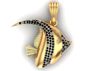 Fish pendant 3D print model