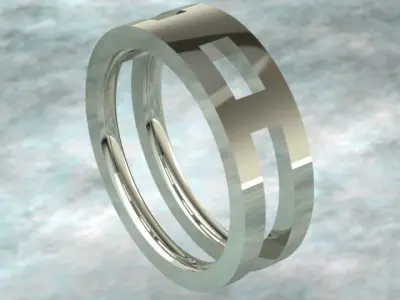 Golden Luxury Band Ring 3D print model