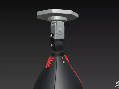 Red Black Speed Bag Low-poly 3D model