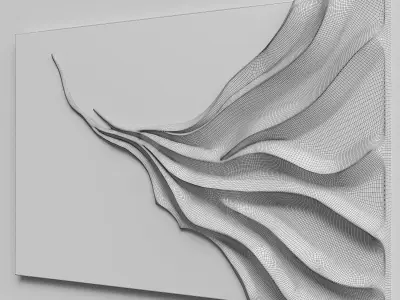 Abstract wall art panel 3D model