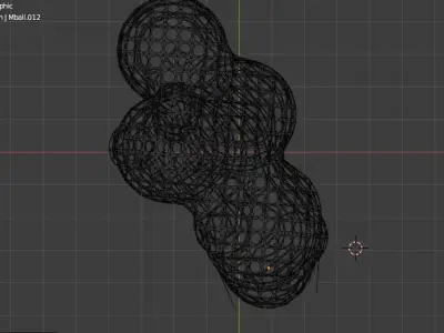 Metallic Cloud Sculpture Low-poly 3D model