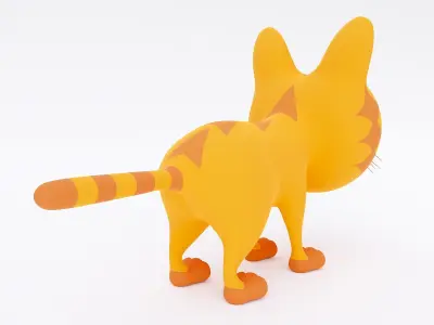 Cat 3dmodel cartoon with big eyes 3D model