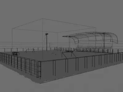 football stadium Low-poly 3D model 66