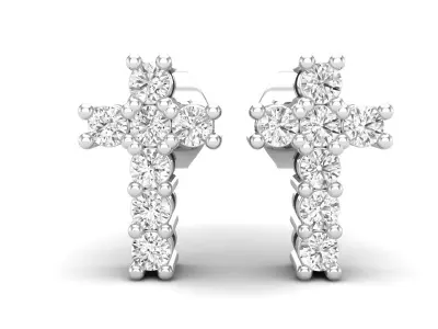 AV 700 Cross Studs Earring 3D print model