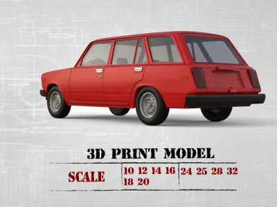PrintablesSTL Lada Riva Nova Signet 2104 Classic Cars 3D print model