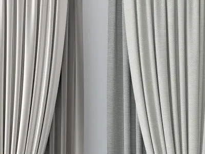 Modern fabric curtain 3D model