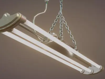 Industrial Neon Tube Low-poly 3D model