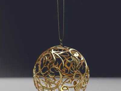Christmas golden ball 3D model