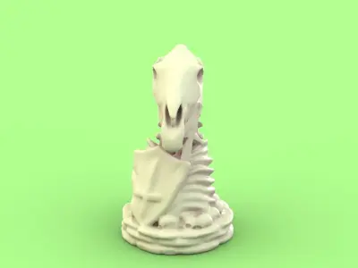 Skull Knight chess piece 3D print model