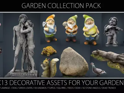 GARDEN COLLECTION PACK Low-poly 3D model