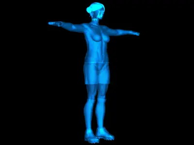 Asian Football Soccer GoalKeeper Female 3D model