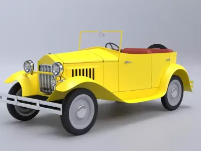 Old cartoon car 3D model