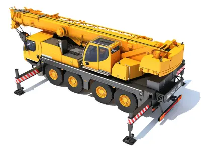 Mobile Crane Construction Vehicle 3D model