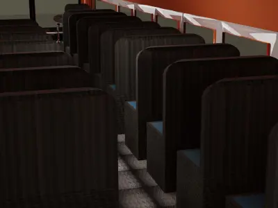 bus 3d model orange 3D model