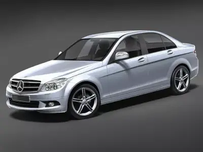 Mercedes C class 2009 midpoly 3D model