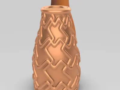 Textured plain flower vases stl files verified 3D print model