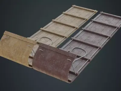 Sled 3B Low-poly 3D model