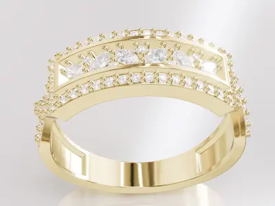 Jewelry Diamond Ring Model RG61 Free 3D print model