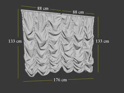 Marvelous Designer and 3DS Max Curtains01 Variation Smallest 3D model
