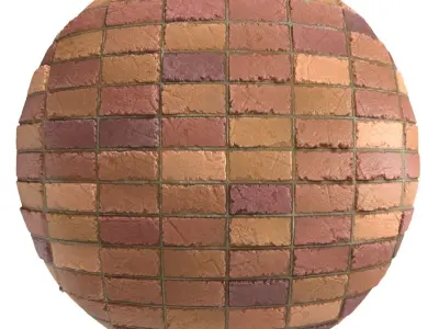 Materials 9- Brick Tiles PBR in 4 Patterns Texture